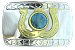 Rectangle Belt Buckle with Gold Horseshoes and Turquoise Stome - Silver With Gold And Turquoise Stone - Belt Buckle -