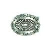 Lt Silver Scalloped Oval Belt Buckle - -