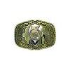 Rectangle Belt Buckle with Silver Arrowhead and Buffalo Nickel - Gold -