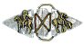 Belt Buckle with Double Arrowhead and Indian Warriors -