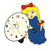 Little Girl Novelty Clock Face - Clock Face for Kids - Novelty Clock Faces - Clock Dial Face - Unique Wall Clocks -