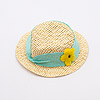 Straw Hat - Doll Hat - Aqua Blue - Doll Hats - Craft Hats