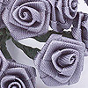 Satin Roses - Small Ribbon Roses - Gray - Satin Ribbon Roses - Floral Supplies -