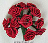 Ribbon Rose Cluster - Red - Ribbon Rose Cluster- Ribbon Rose Bunch -