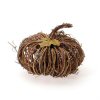 Twig Pumpkin w/Metal Leaf - Natural - Grapevine & Twig