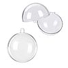 Acrylic Fillable Ornament for Crafts, Keepsakes and Holiday Decorating - Clear - Clear 80mm acrylic fillable ornament shown assembled and open in two equal halves with a hanging loop at the top ready to fill and decorate.