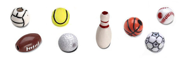 Pony Beads - Sports Ball Shapes