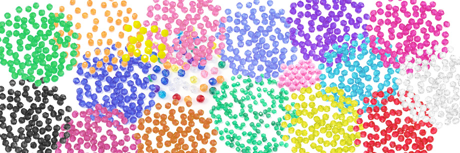 Faceted Plastic Beads - 6mm Faceted Beads