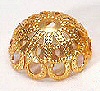 Aluminum Filigree Bead Caps - Gold - Filigree Bead Caps-Aluminum