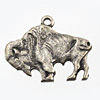 Tiny Buffalo Jewelry Charm - Pewter - Pewter Colored Jewelry Charm - Tiny Pewter Charms