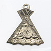 Tiny Teepee Jewelry Charm - Pewter - Pewter Colored Jewelry Charm - Tiny Pewter Charms