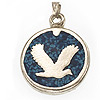 Eagle Pendant - Eagle Charm - Turq - Silver Eagle Pendant - 