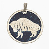 Buffalo Pendant - Bison Pendant - Turq - Buffalo Charm - Bison Charm - 