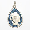 Indian Head Pendant - Turq - Indian Chief Charm Pendant - 