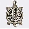 Zuni turtle charm, pewter turtle pendant, Southwestern turtle charm, Indian turtle charm and turtle jewelry for necklaces and bracelets