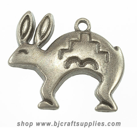 Pewter Colored Jewelry Charm - Jack Rabbit