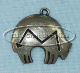 Zuni bear charm, pewter bear pendant, Southwestern bear charm, Native American bear jewelry and Indian bear charm