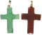 Gemstone cross pendants and stone cross charms, polished Jasper Agate Tiger Eye and Rose Quartz crosses for Christian jewelry making