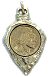 Buffalo nickel arrowhead charm and pendant in textured metal setting for Western bracelets, necklaces and Native American inspired jewelry