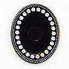 Oval Pendant Backing - Silver RIM - Jewelry Backing