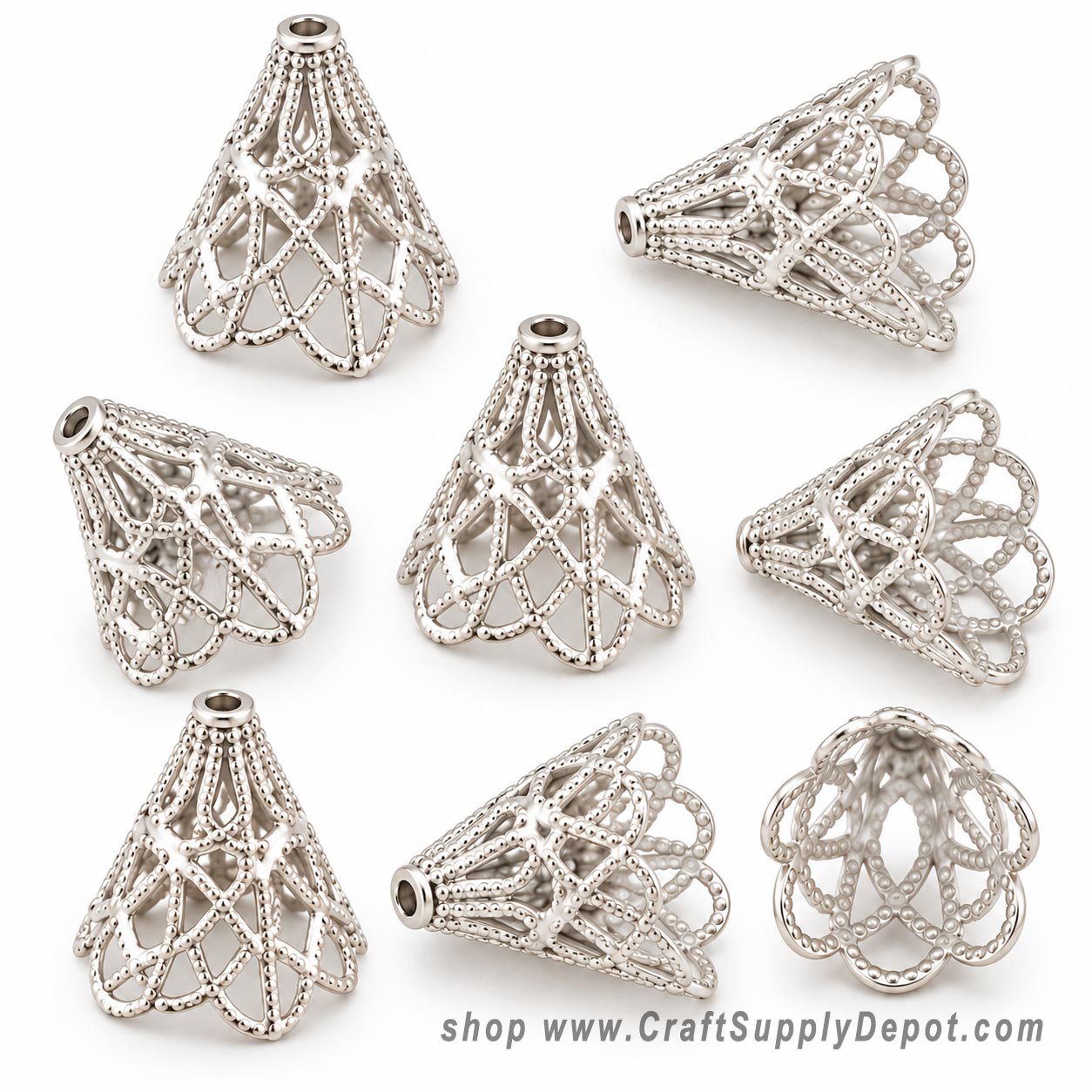 Filigree Cone - Bead End Caps - Bead Cones