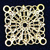 Metal Filigree Embellishments - Square Filigree Findings for Jewelry Making - Gold - Brass Filigree Square Connectors - Filigree Jewelry Findings