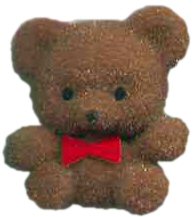 Mini Flocked Teddy Bears with Bow Tie - Miniature 1-inch Teddy Bears for Decorations and Crafts