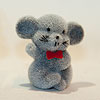 Mini Flocked Mice - Gray - Gray Flocked Mouse