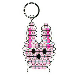 Beaded Rabbit Key Chain Pattern - Free Beaded Rabbit Keyring Pattern - Free Beaded Keyring Craft Instructions