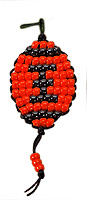 Alternate color of beaded football keychain.