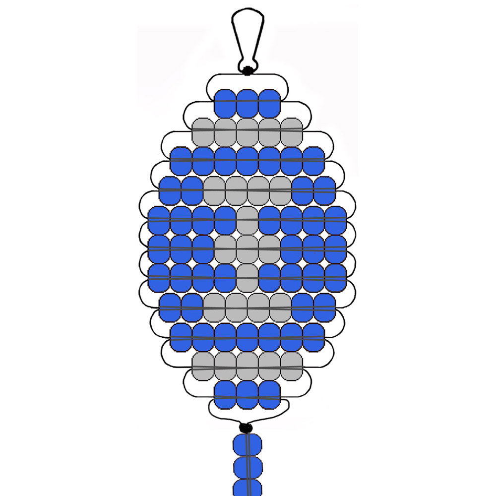 Alternate color of beaded football keychain.