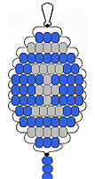 Alternate color of beaded football keychain.