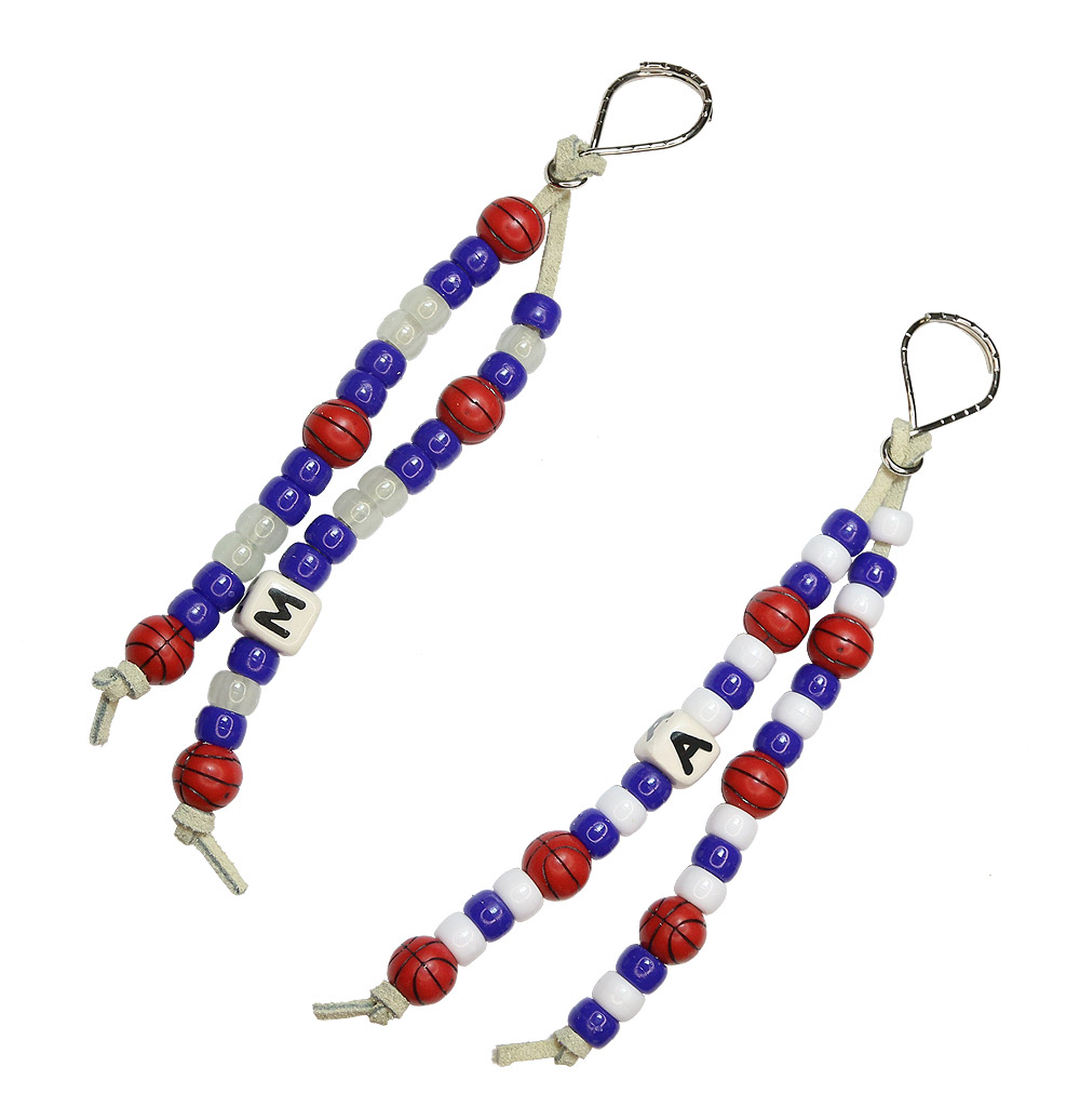 Beaded Sports Fan Keychain Chains