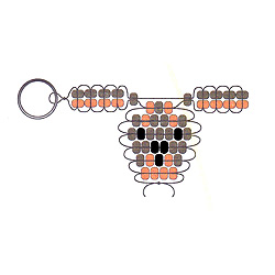 Doberman Shaped Beaded Keychain