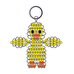 Doberman Shaped Beaded Keychain