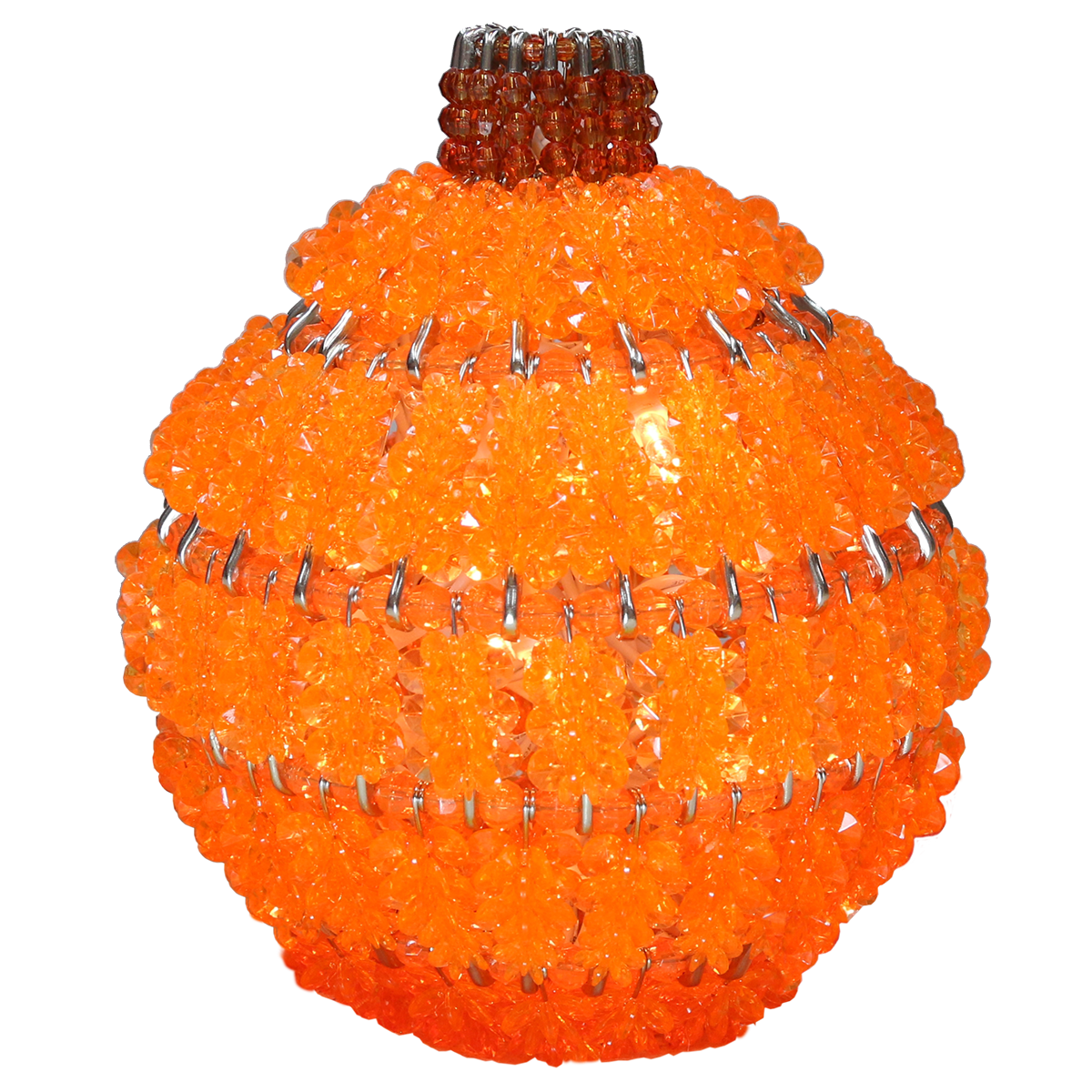 Finished beaded glow pumpkin