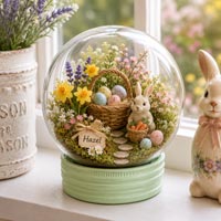 Easter basket fillable ornament craft idea featuring miniature Easter decorations and spring home d�cor.