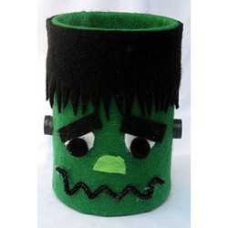 Tin Can Frankenstein Halloween Decoration - Free Halloween Craft Project Instructions