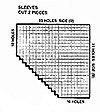 Pattern for sleeves part of plastic canvas angel pattern.