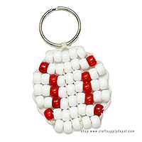 Beaded Baseball Key Chains - Beaded Softball Keychain