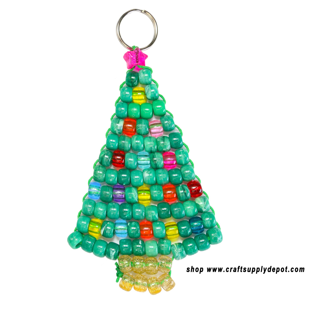 Free Beaded Christmas Tree Keychain Pattern
