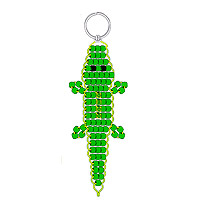 Pony bead crocodile keychain with free beaded animal pattern and instructions