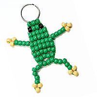 Beaded Frog KeyChain Pattern - Free Beaded Frog Keyring Pattern - Fun Beaded Key Rings