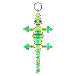 Pony bead gecko lizard keychain with free bead pattern and instructions