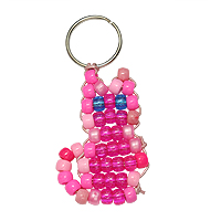 Beaded Cat Key Chains - Beaded Kitty Cat Keychain