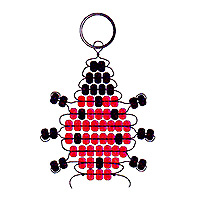 Beaded Ladybug Key Chain Pattern - Free Beaded Ladybug Keyring Pattern - Fun Beaded Key Rings