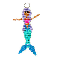 Beaded Mermaid Key Chains - Beaded Aquatic Mermaid Keychain