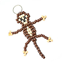 Beaded Monkey KeyChain Pattern - Free Beaded Monkey Keyring Pattern - Fun Beaded Key Rings