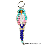 Beaded Parrot Key Chains - Beaded Parrot Bird Keychain