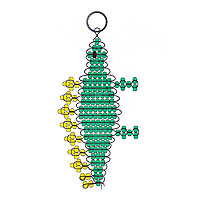 Beaded Stegosaur Key Chain Pattern - Free Beaded Dinosaur Keyring Pattern - Fun Beaded Key Rings